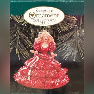 VINTAGE 1996 HALLMARK MATTEL BARBIE COLLECTORS CLUB KEEPSAKE CHRISTMAS ORNAMENT